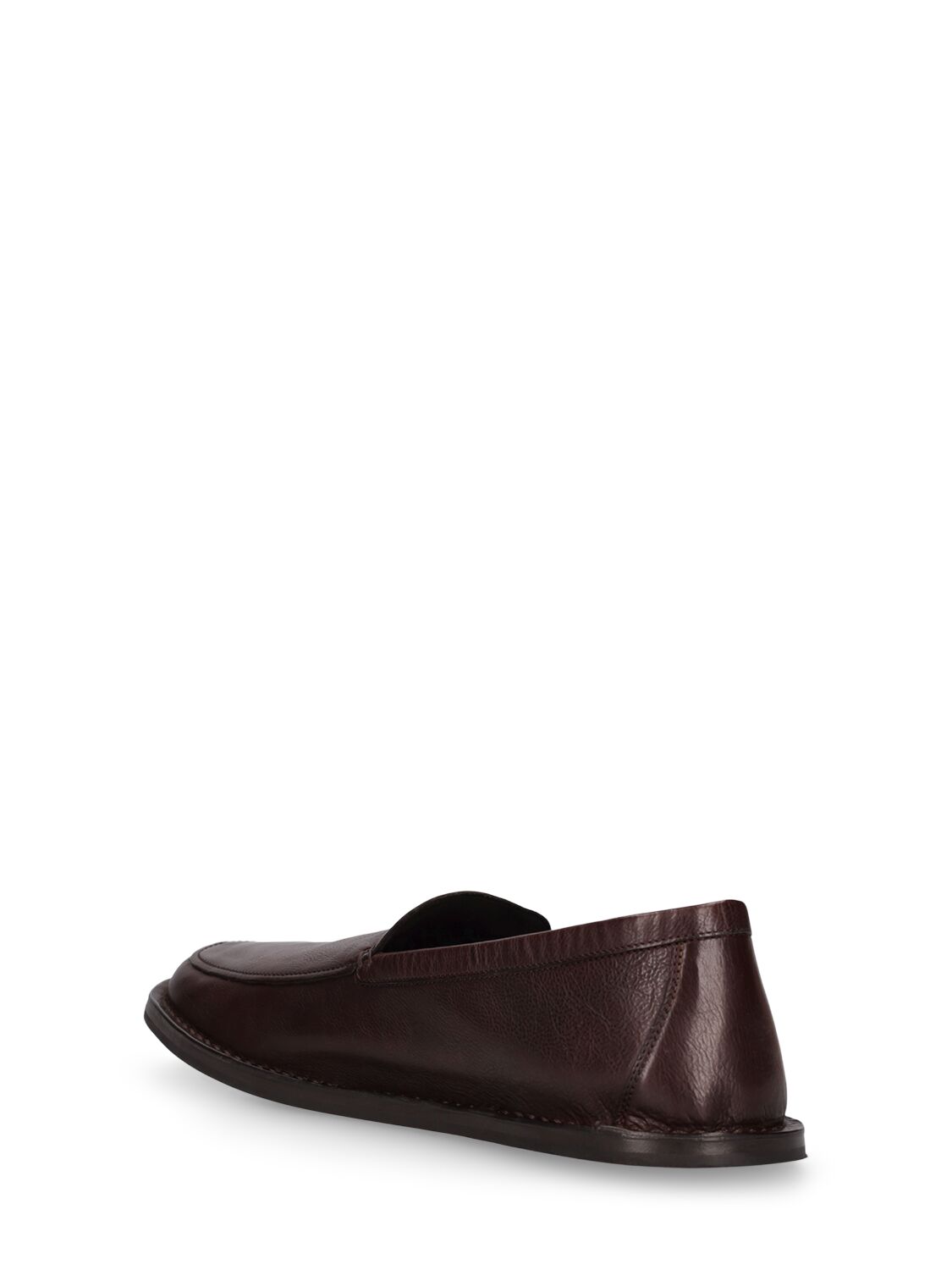 Shop The Row Cary Leather Loafers In Dark Brown