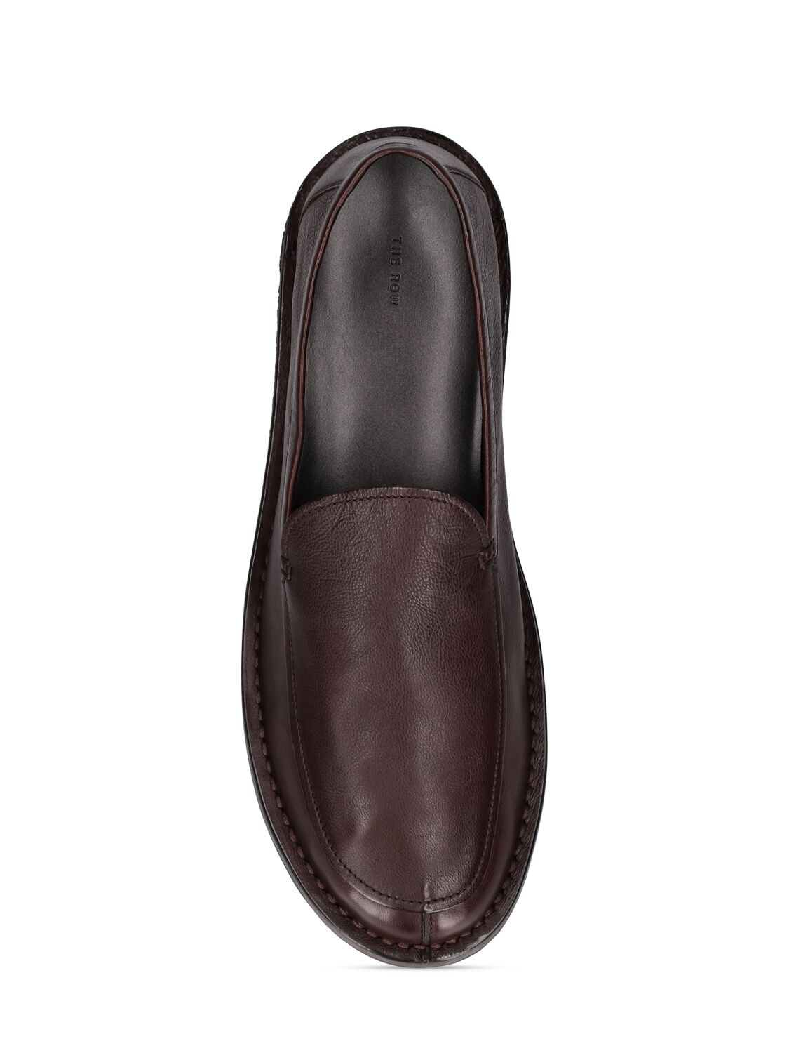 Shop The Row Cary Leather Loafers In Dark Brown