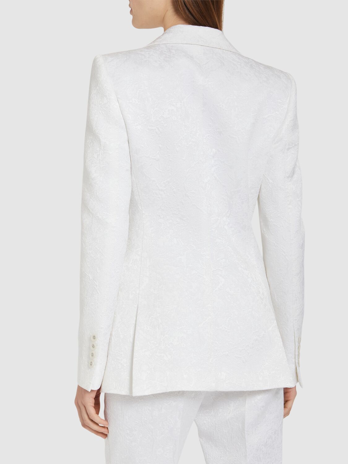 Shop Dolce & Gabbana Single Breasted Cotton Blend Jacket In White