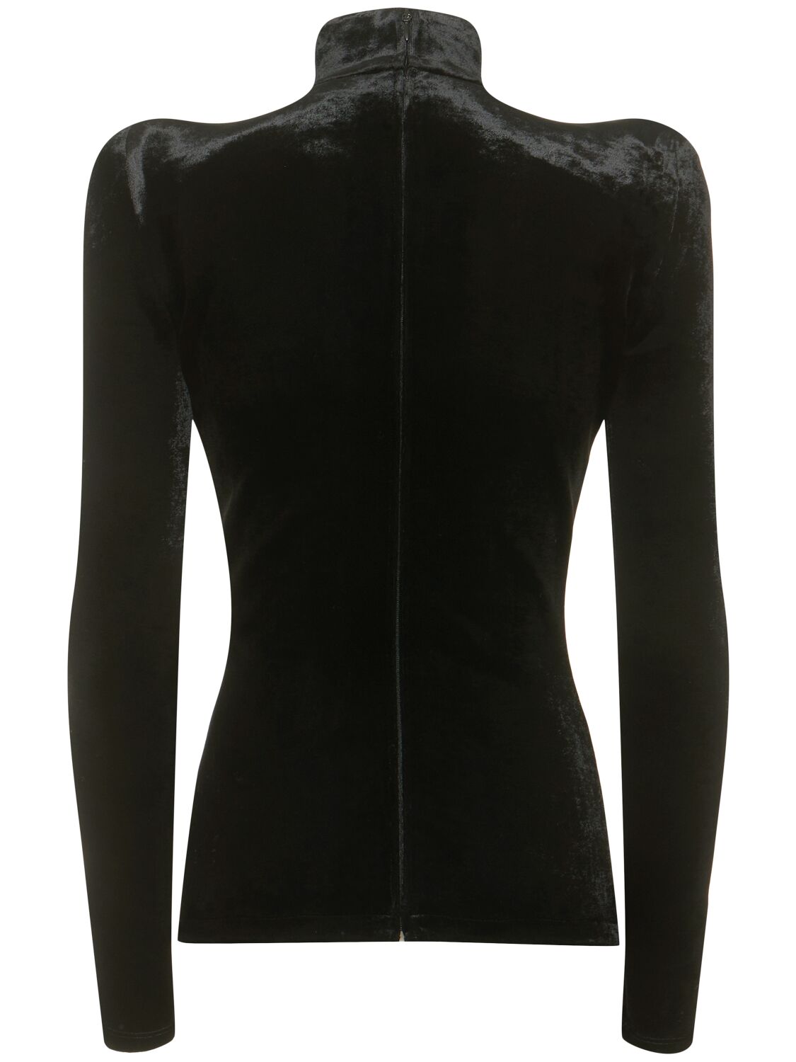 Shop Balenciaga Viscose Blend Round Shoulder Top In Black