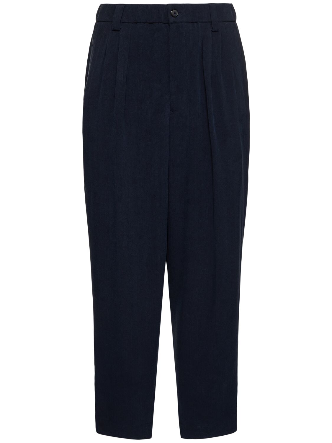 Image of Washed Cupro Pleated Pants