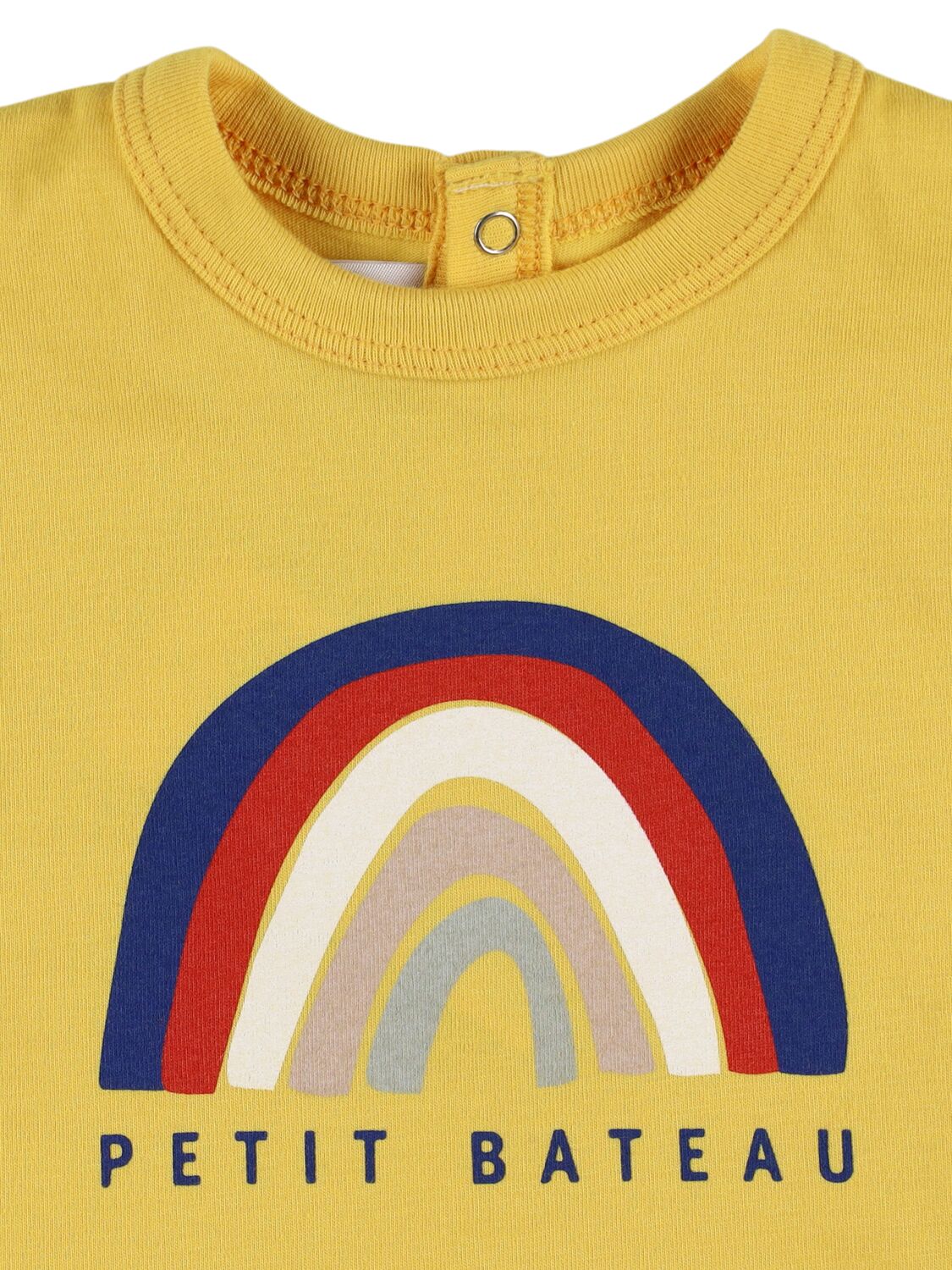 Shop Petit Bateau Printed Cotton T-shirt In Yellow