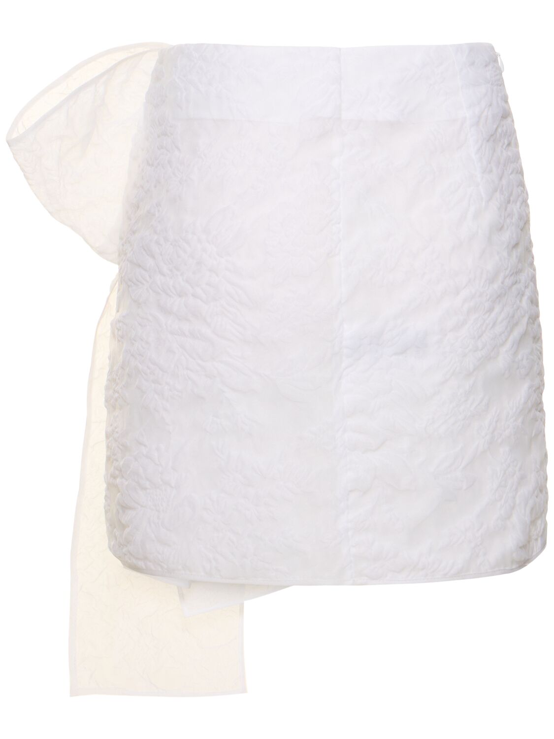 Shop Cecilie Bahnsen Gigi Matelassé Bow Mini Skirt In White