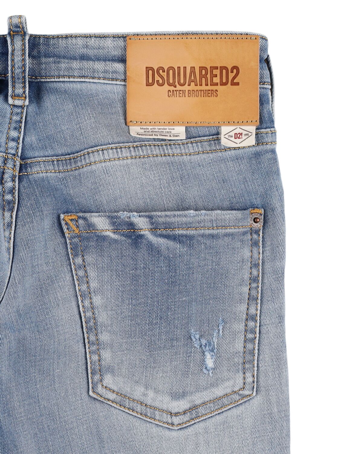 Shop Dsquared2 Stretch Cotton Jeans In Denim