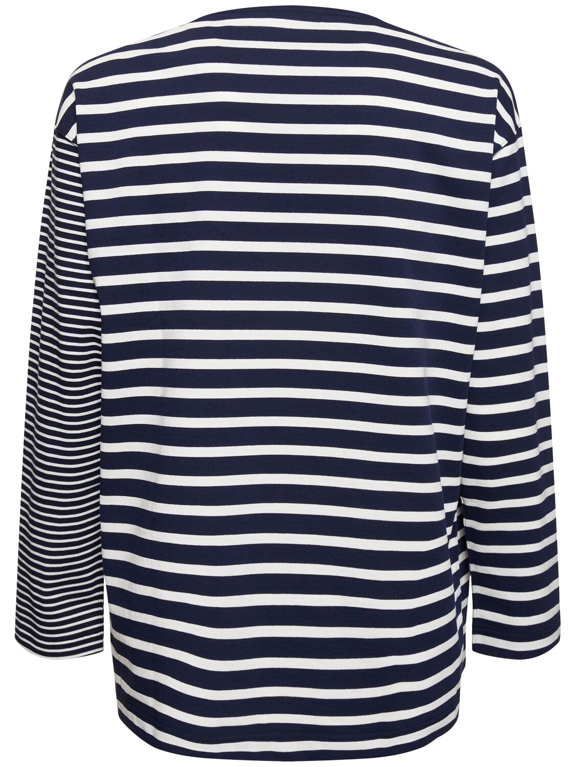 Shop Comme Des Garçons Homme Deux Striped Cotton Stitch T-shirt In Navy,white