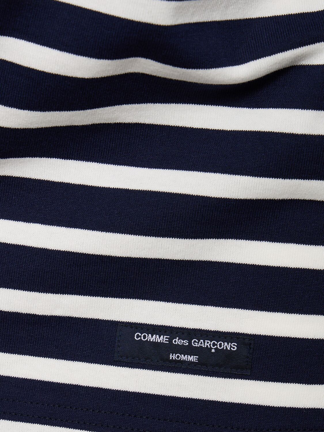 Shop Comme Des Garçons Homme Deux Striped Cotton Stitch T-shirt In Navy,white