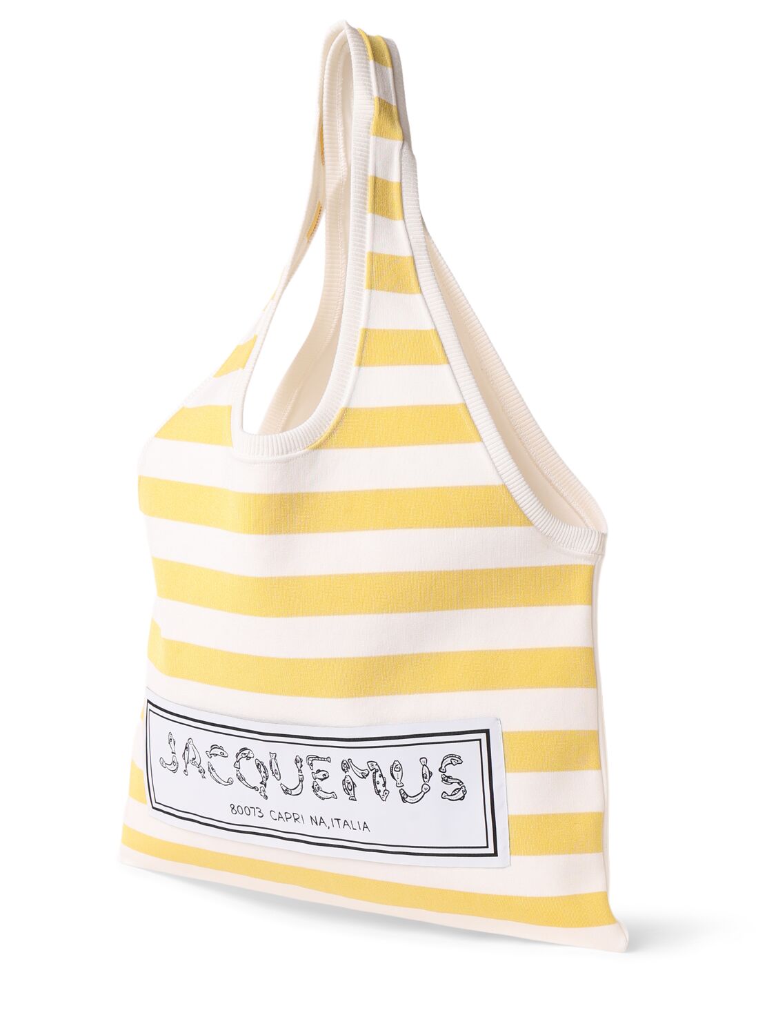 Shop Jacquemus Le Tote Marcel Canvas Bag In Multi/yellow