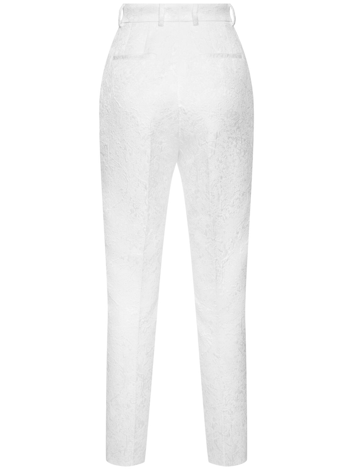 Shop Dolce & Gabbana Straight Cotton Blend Pants In White