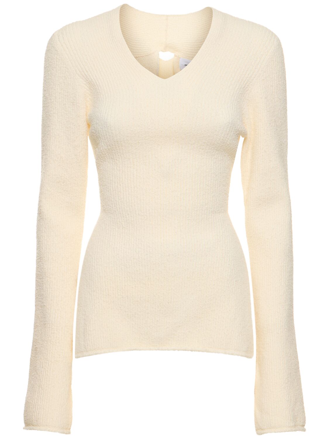 Image of Tube Knit Cotton Blend Top