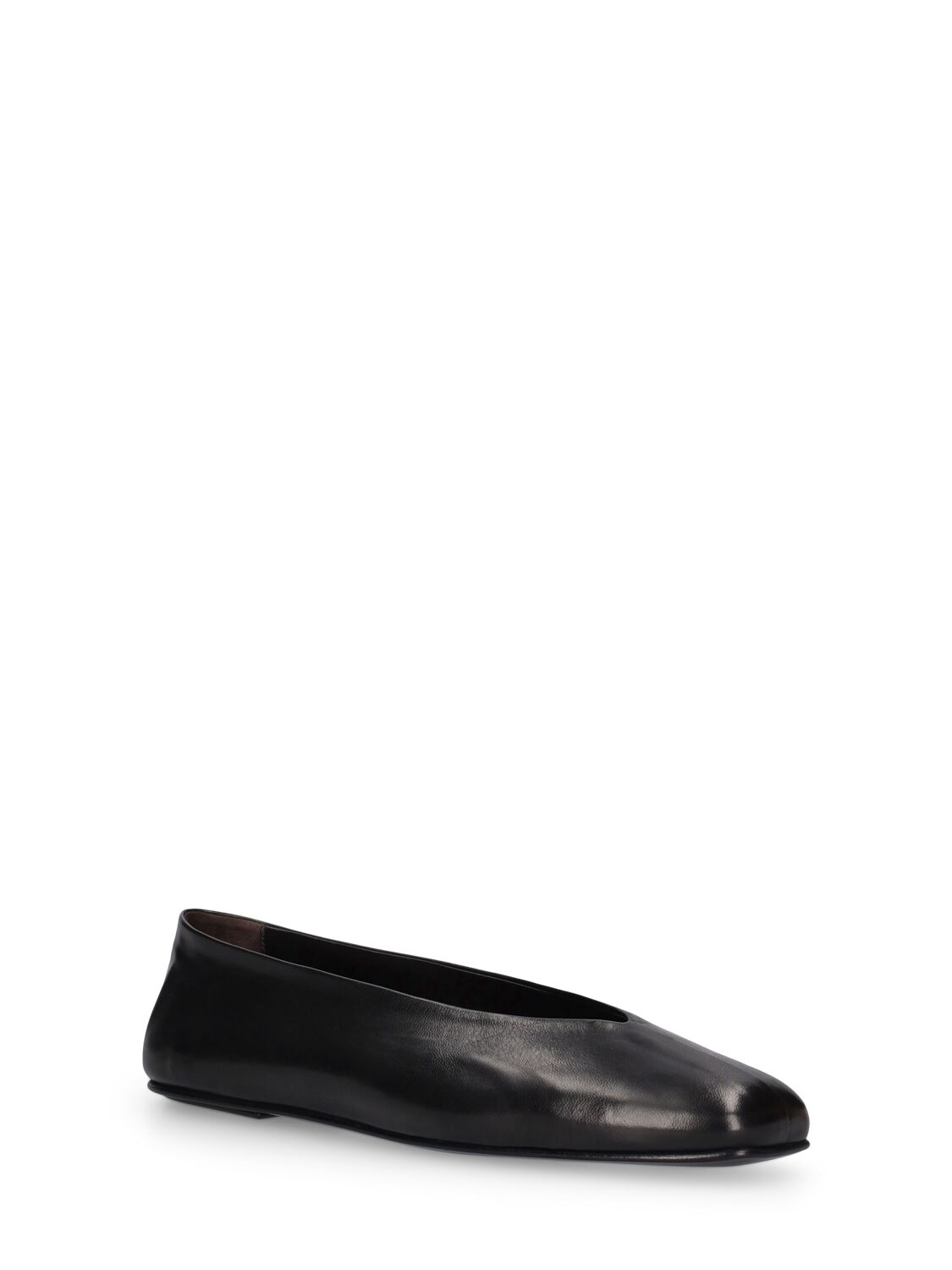 Shop The Row Eva Leather Flat Shoes In Black