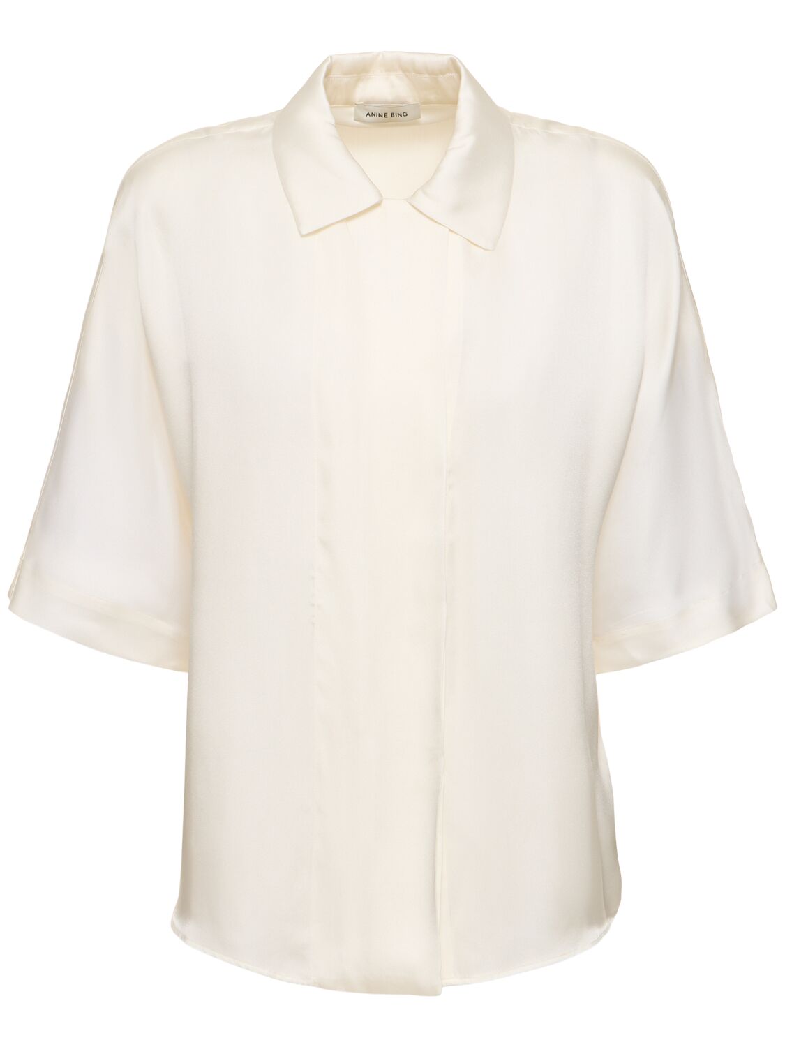 Shop Anine Bing Julia Silk Blend Shirt In White
