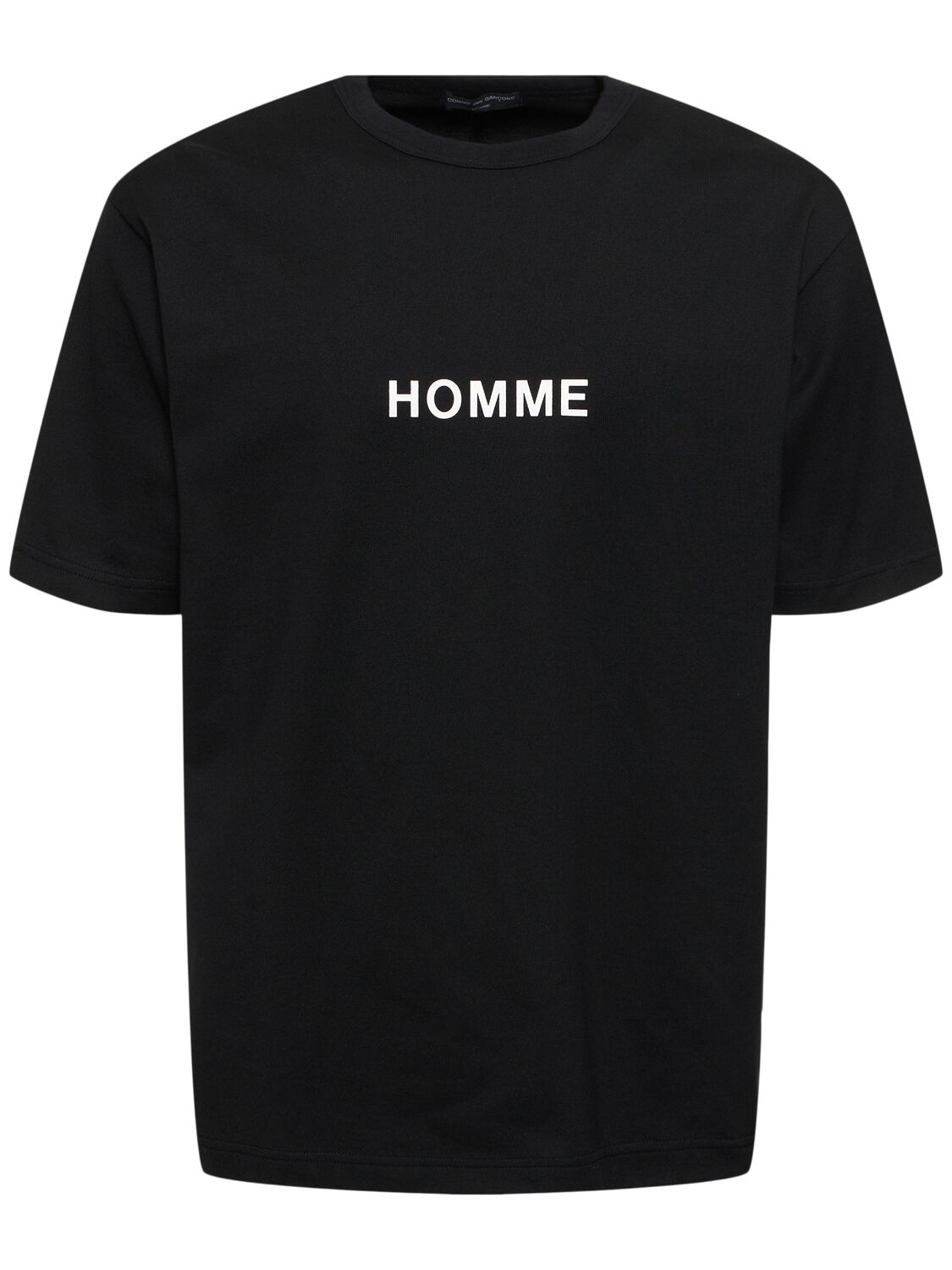 Shop Comme Des Garçons Homme Deux Printed Logo Cotton T-shirt In Black