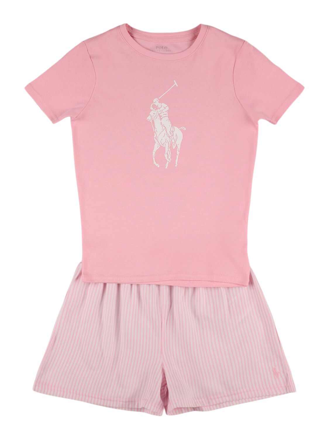 Ralph Lauren Babies' Cotton T-shirt & Shorts In Pink