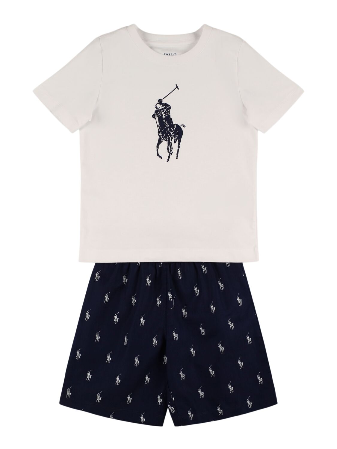 Ralph Lauren Kids' Printed Cotton Jersey T-shirt & Shorts In Multi