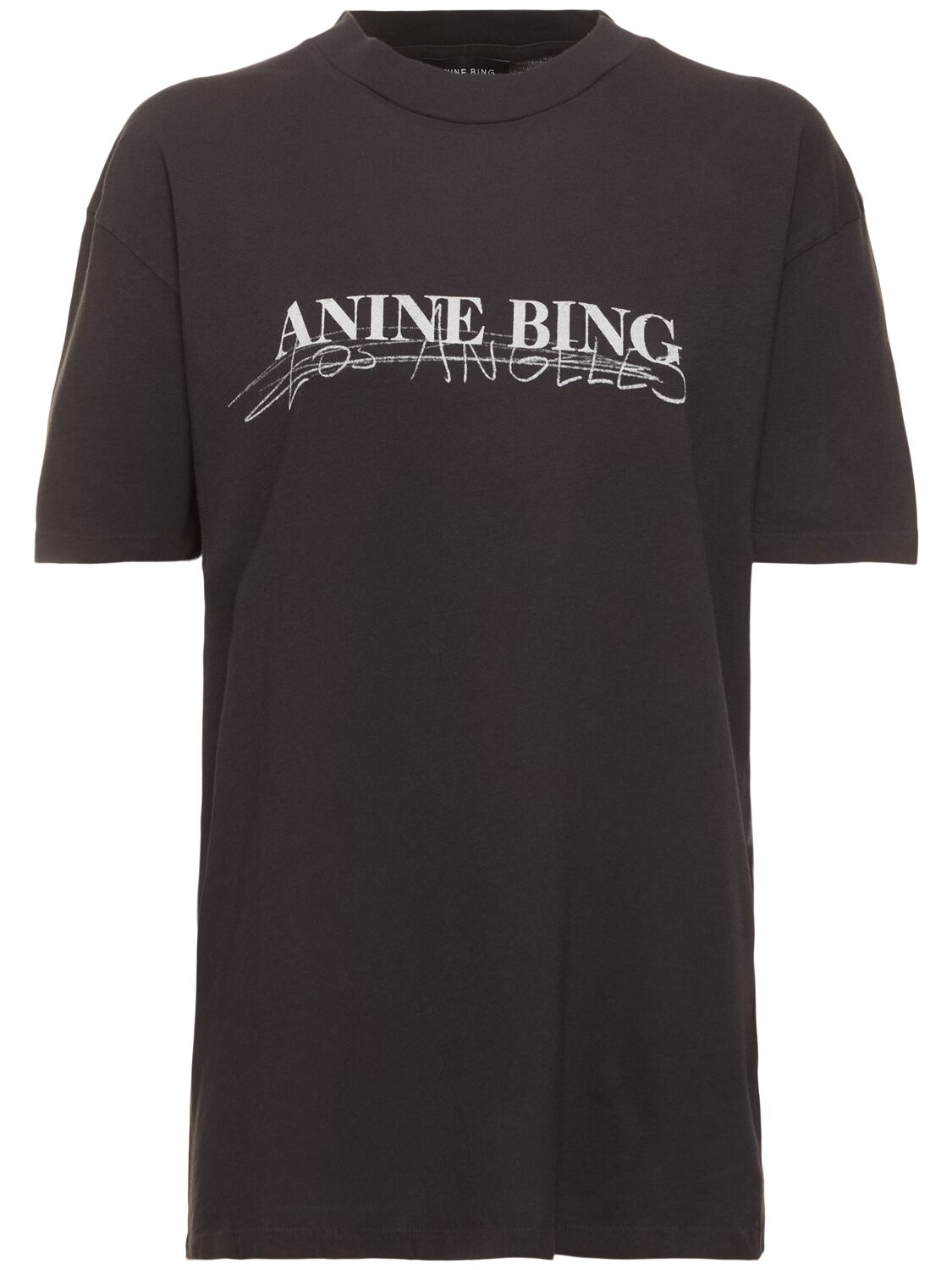 Shop Anine Bing Walker Doodle Cotton T-shirt In Black