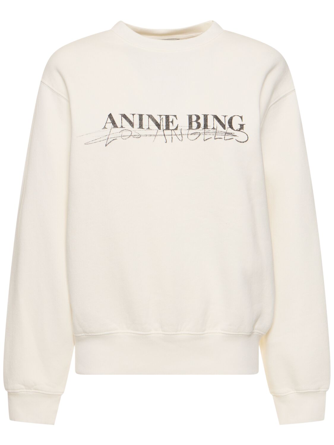Shop Anine Bing Ramona Doodle Cotton Sweatshirt In Ivory