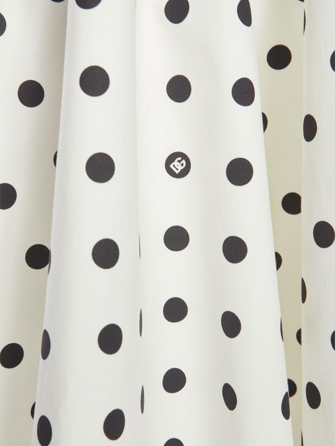 Shop Dolce & Gabbana Polka Dots Drill Midi Skirt In Black,white