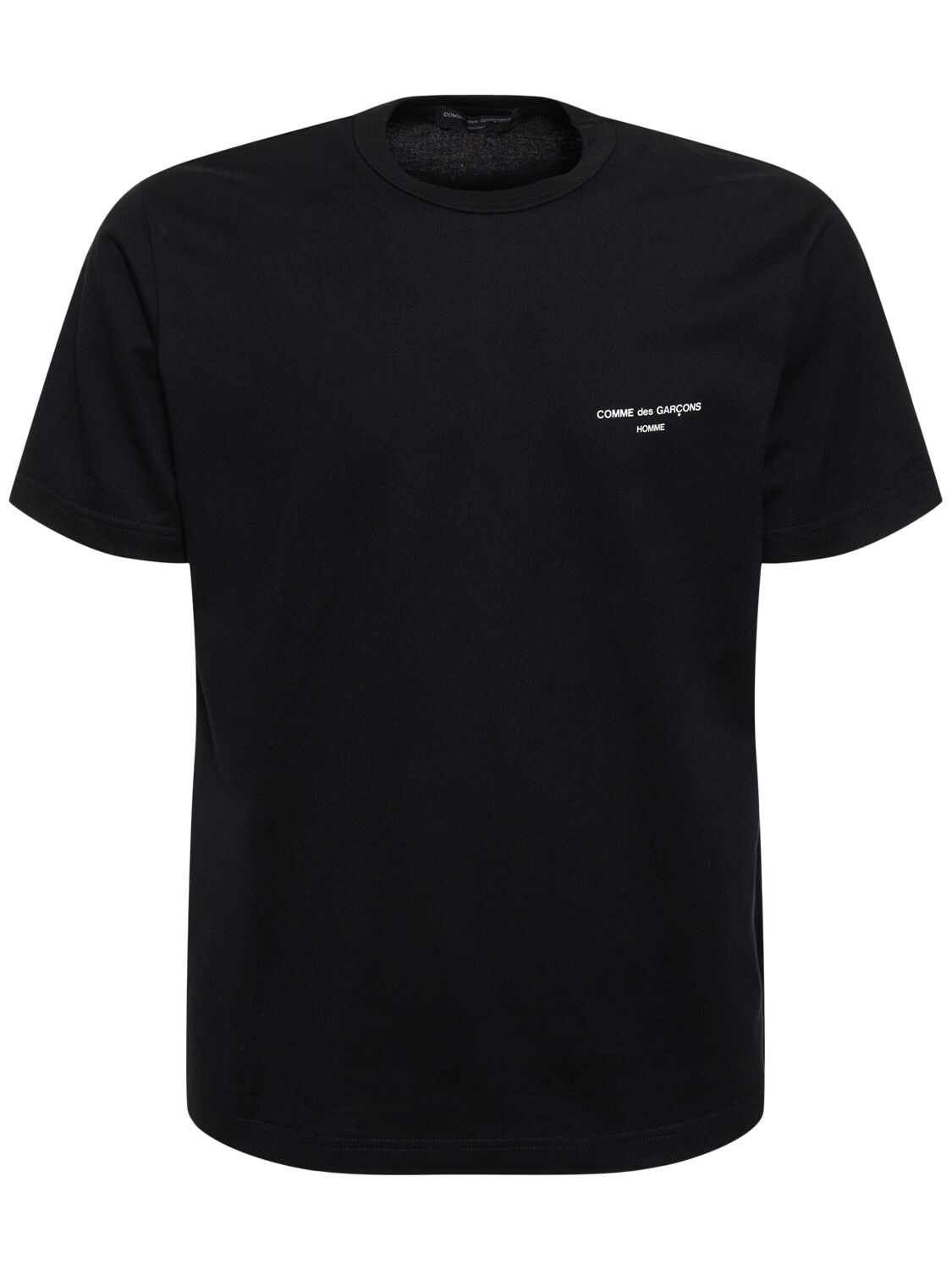 Comme Des Garçons Homme Deux Printed Logo Cotton T-shirt In Black