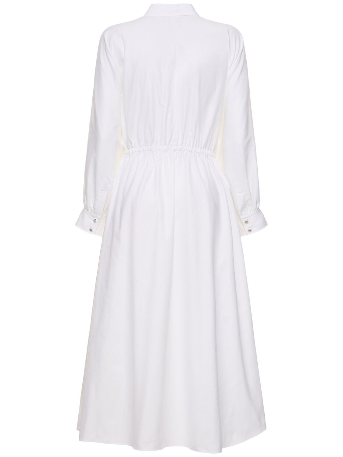 Shop Gucci Oxford Cotton Dress In Natural White