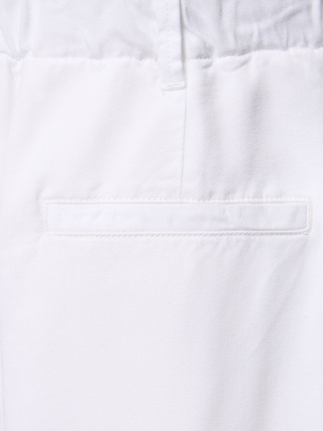 Shop Giorgio Armani Lyocell Elastic Waistband Pants In White