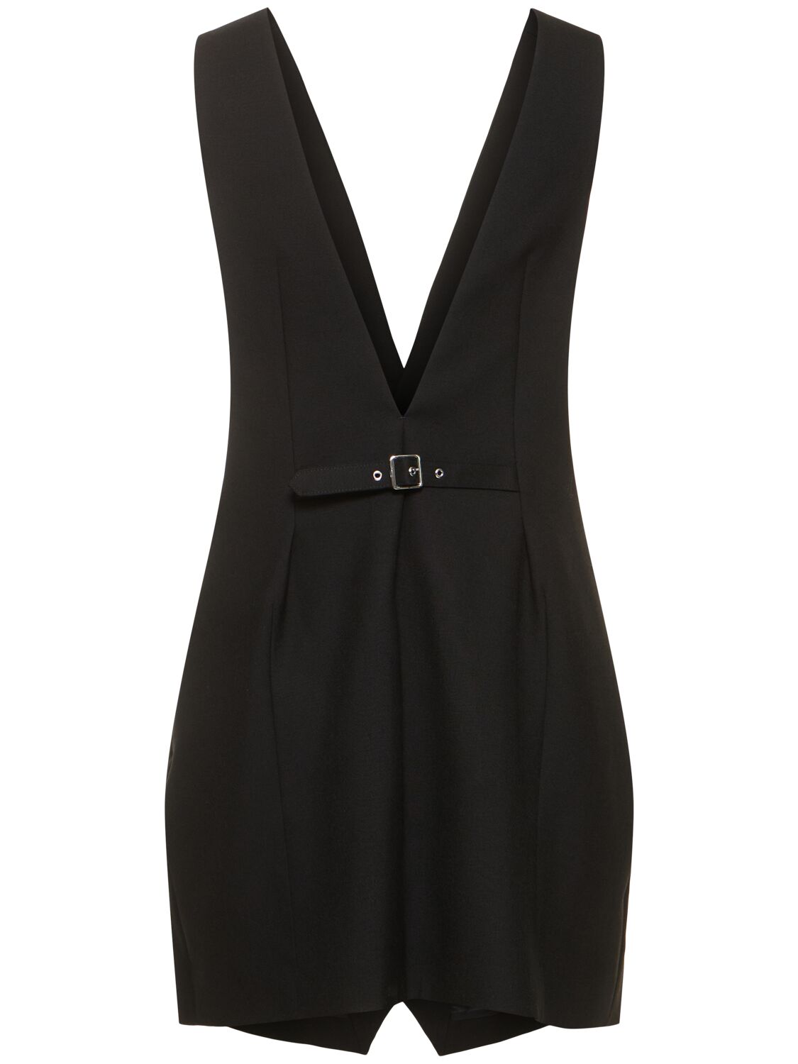 Shop Noir Kei Ninomiya Oxford Wool Vest Mini Dress In Black