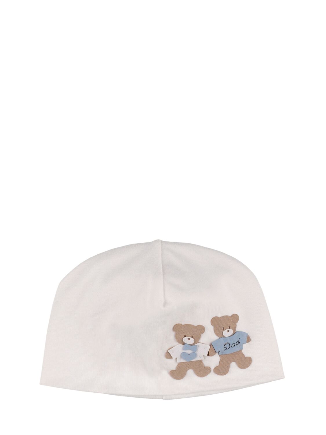 Shop Story Loris Jersey Romper & Hat W/ Bear Patches In White