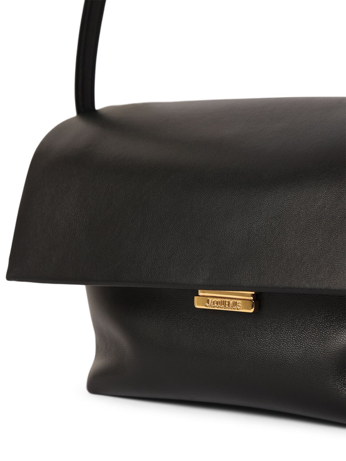 Shop Jacquemus Le Rond Carre Leather Shoulder Bag In Black