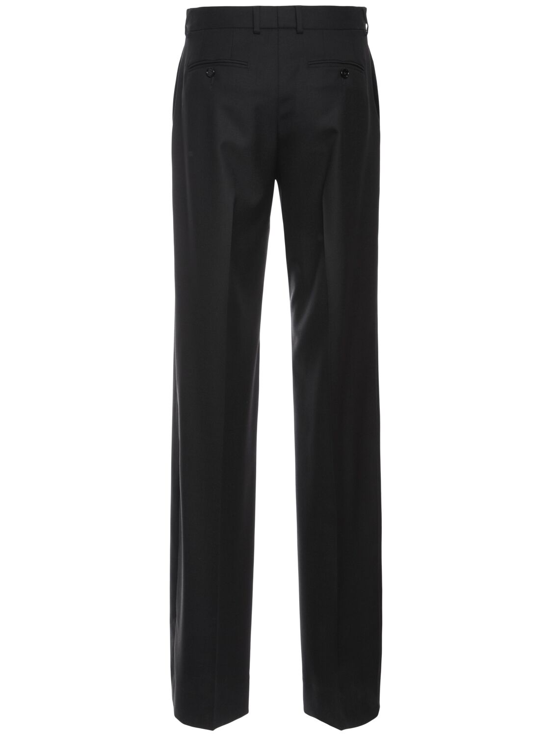 Shop Dolce & Gabbana Wool Stretch Wide Leg Pants In Black