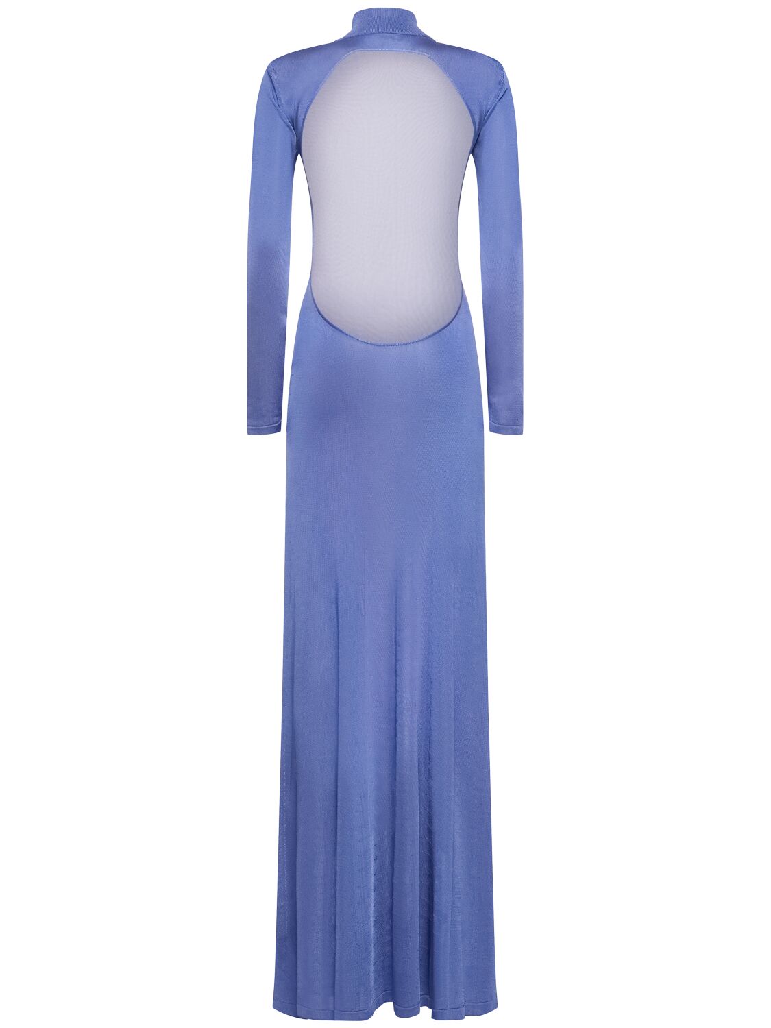 Shop Tom Ford Turtleneck Knit Maxi Dress In Blue,purple