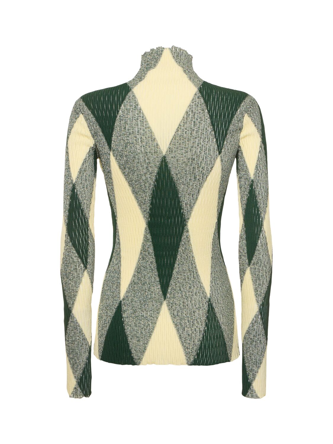 Shop Burberry Cotton & Silk Knit Sweater In Beige,green