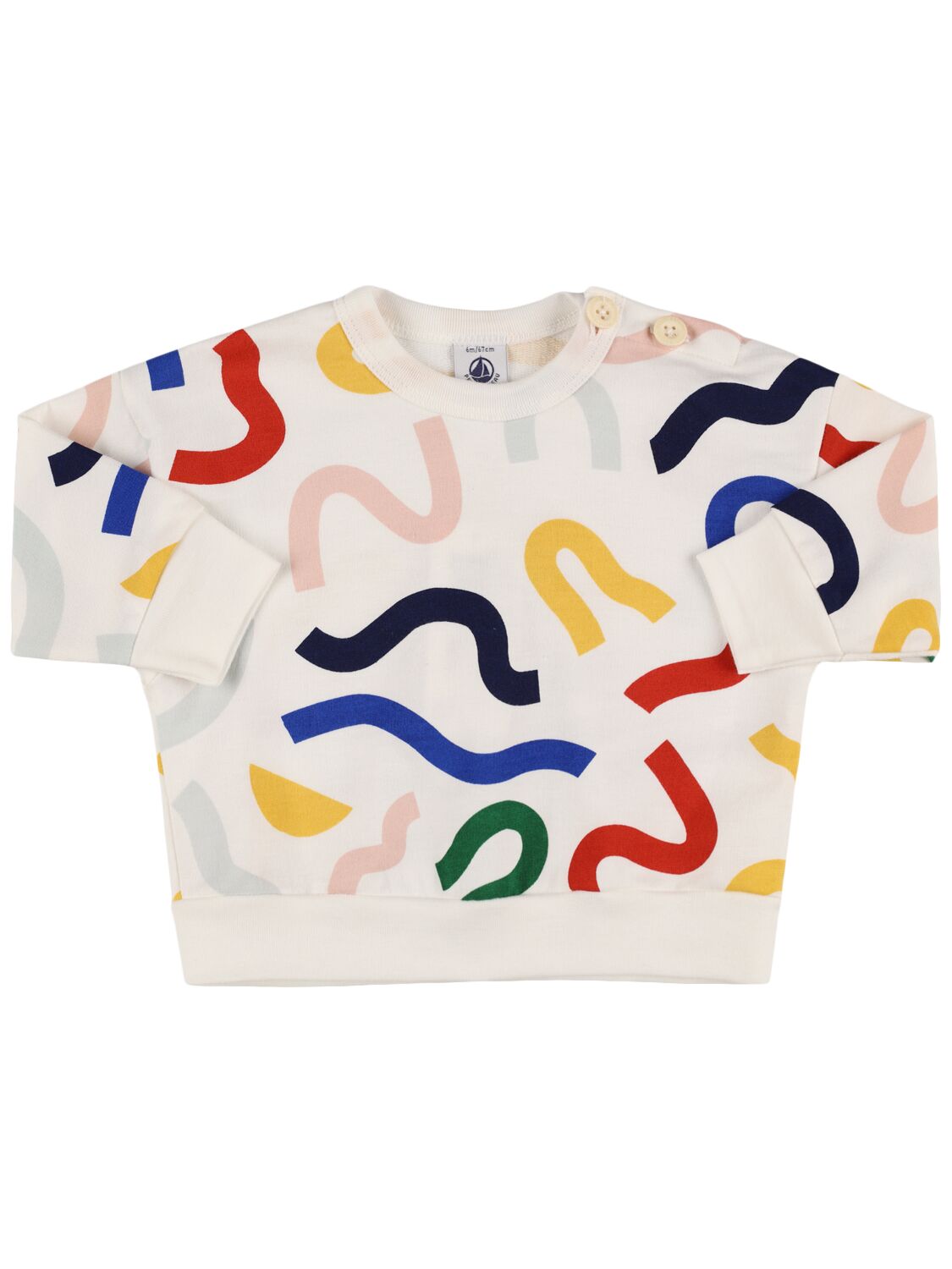 Petit Bateau Kids' Printed Cotton Sweatshirt In Multicolor