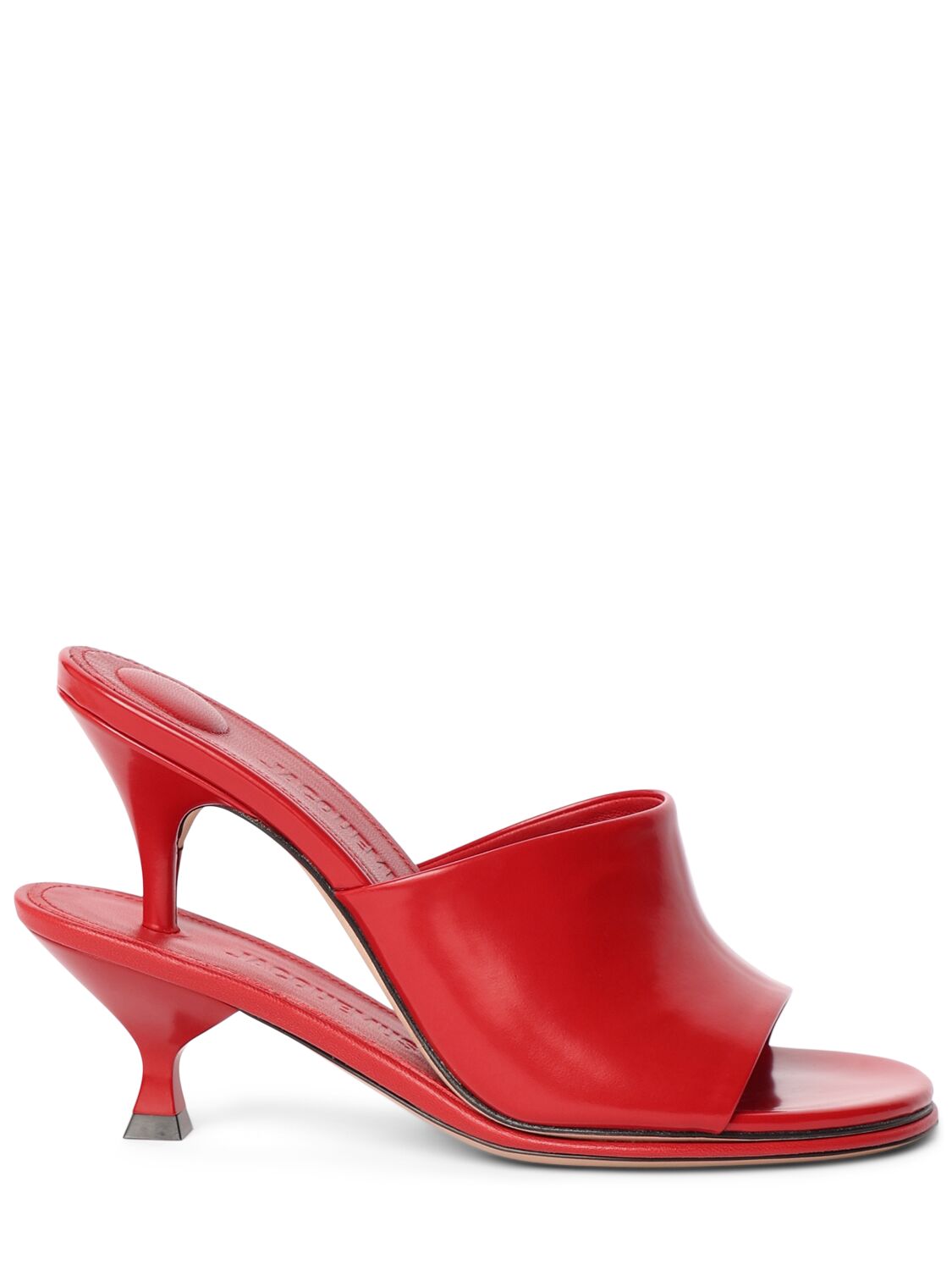 Jacquemus 100mm Les Doubles Leather Mules In Red
