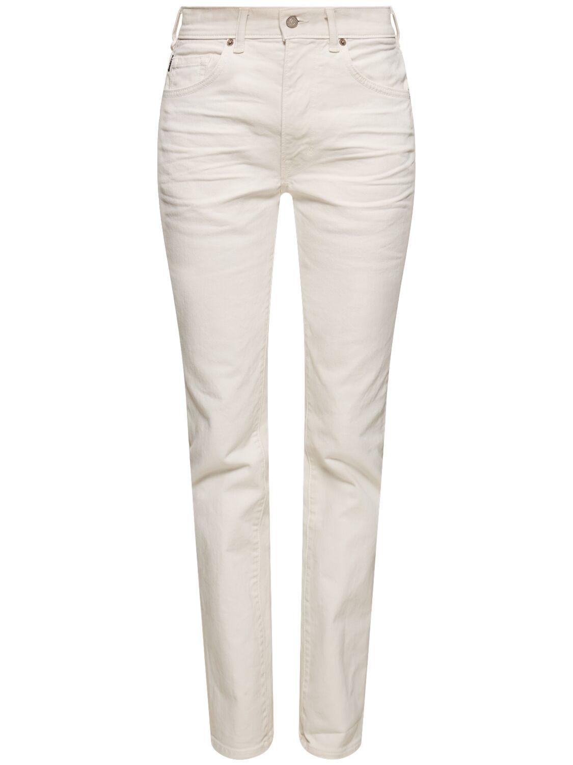 Tom Ford Denim & Twill Midrise Straight Jeans In White