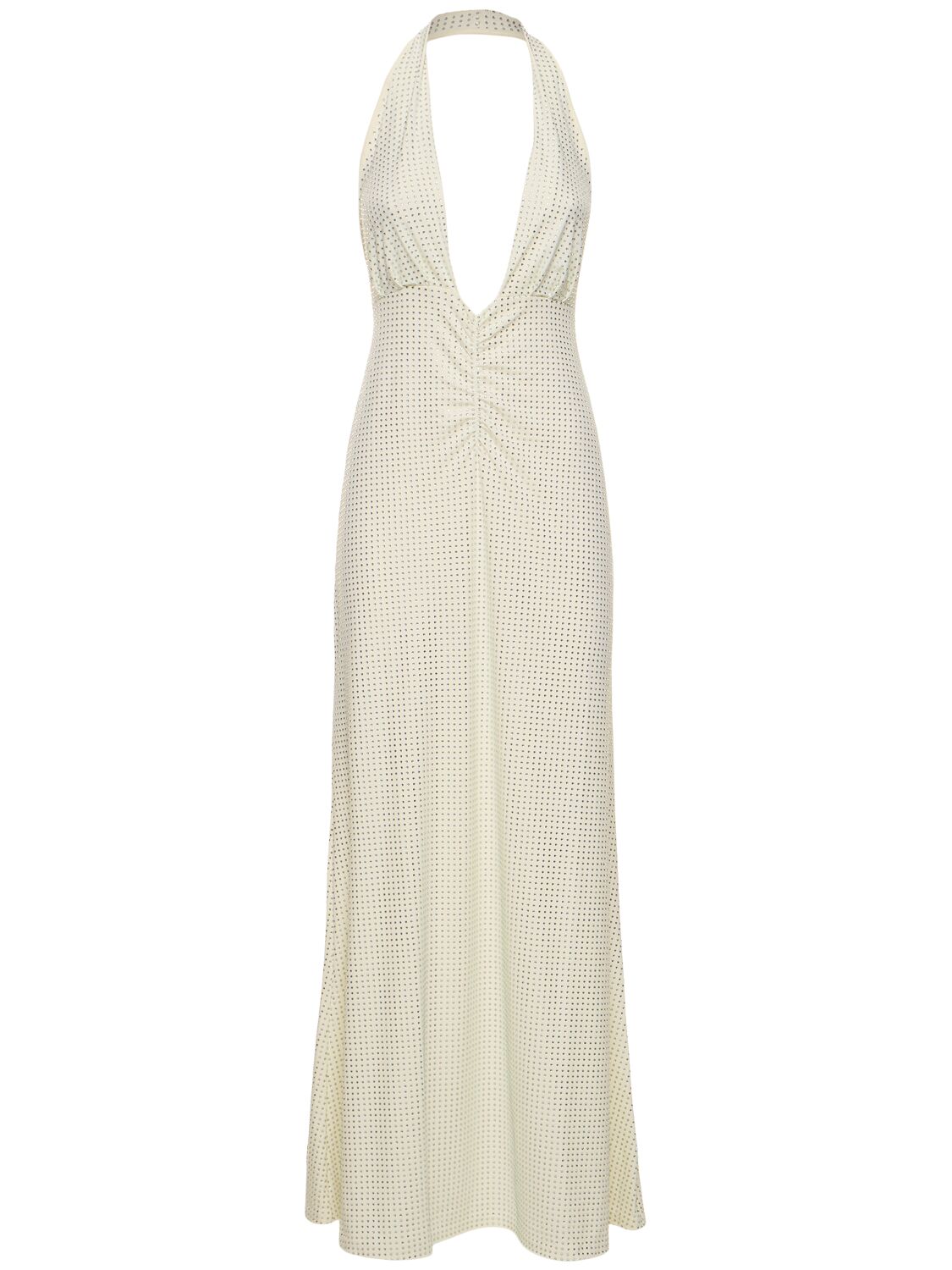 Weworewhat Sequined Halter Neck Midi Dress In White