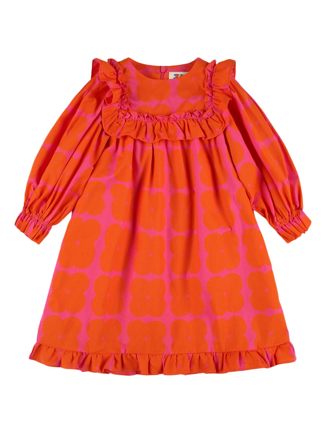 Jellymallow Kids' Clover Cotton Dress In Red
