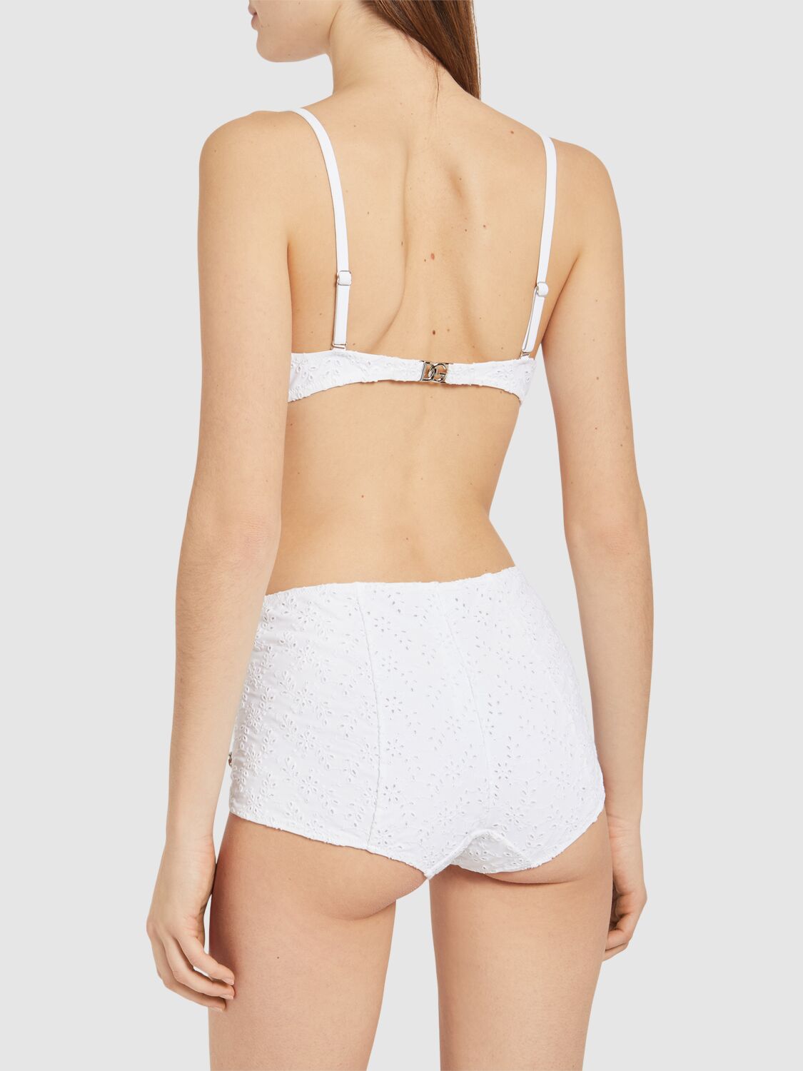 Dolce & Gabbana Bikini Set W/ Sangallo Embroidery In White