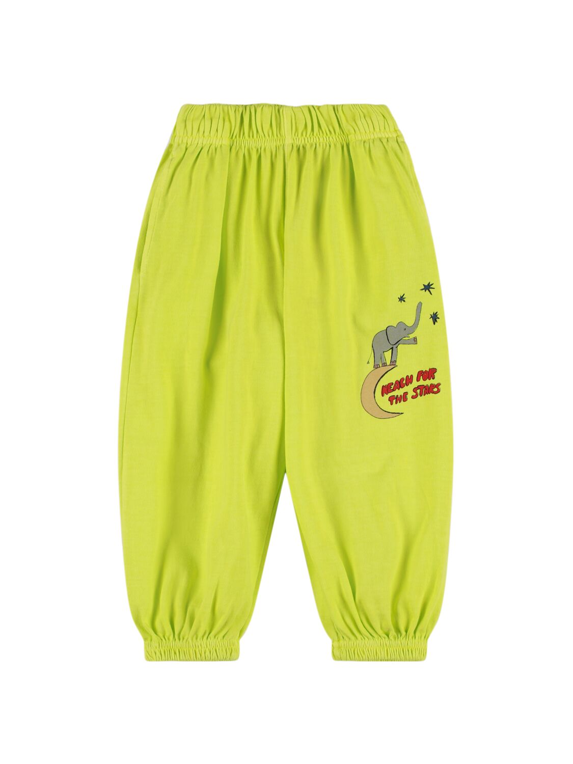 Jellymallow Babies' 棉质平纹针织运动裤 In Yellow