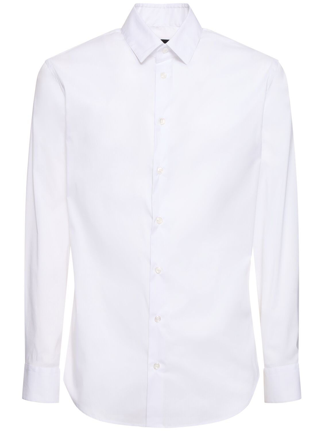 Giorgio Armani Stretch Cotton Shirt In Brillant White