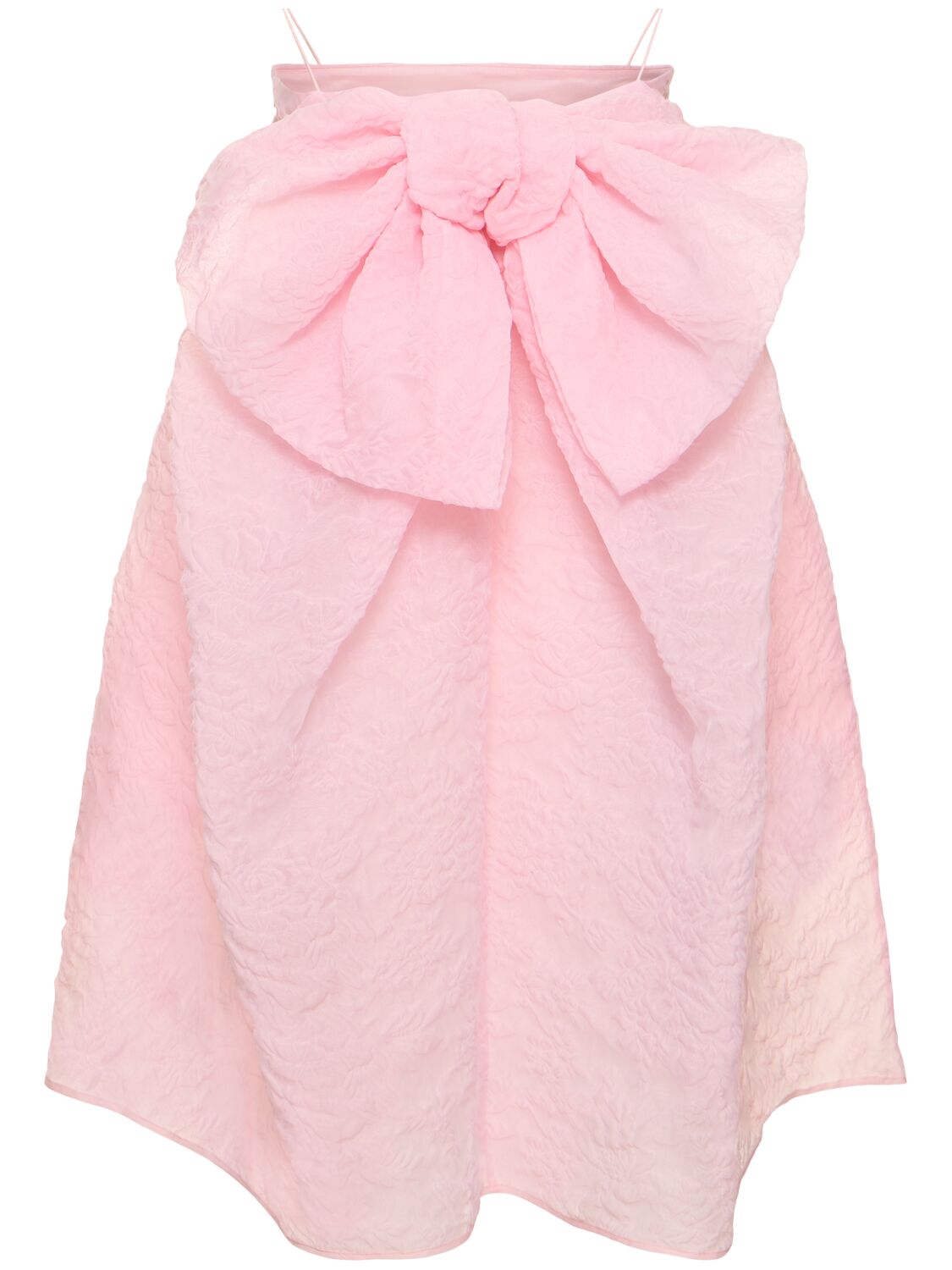 Shop Cecilie Bahnsen Gina Matelassé Mini Dress W/bow In Pink