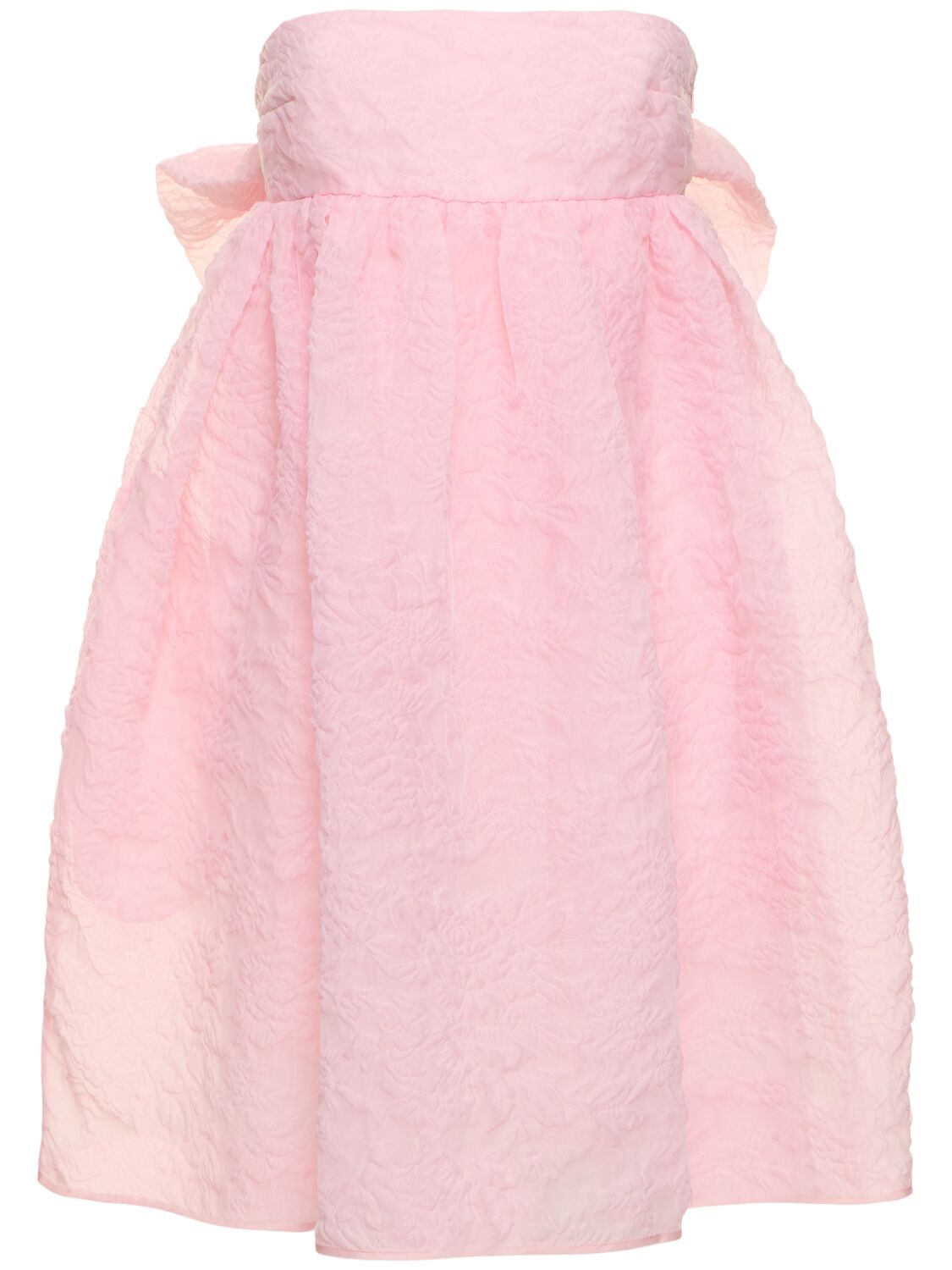 Cecilie Bahnsen Gina Matelassé Mini Dress W/bow In Pink