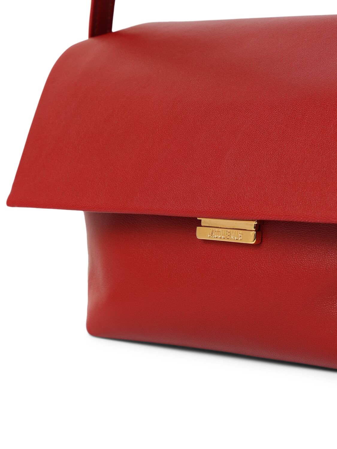 Shop Jacquemus Le Rond Carre Leather Shoulder Bag In Dark Red