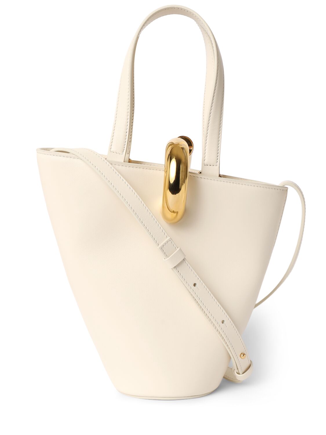 Shop Jacquemus Le Petit Bambola Leather Top Handle Bag In Light Ivory