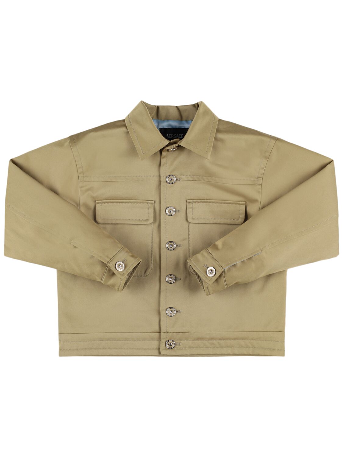 Versace Satin Gabardine Jacket In Beige