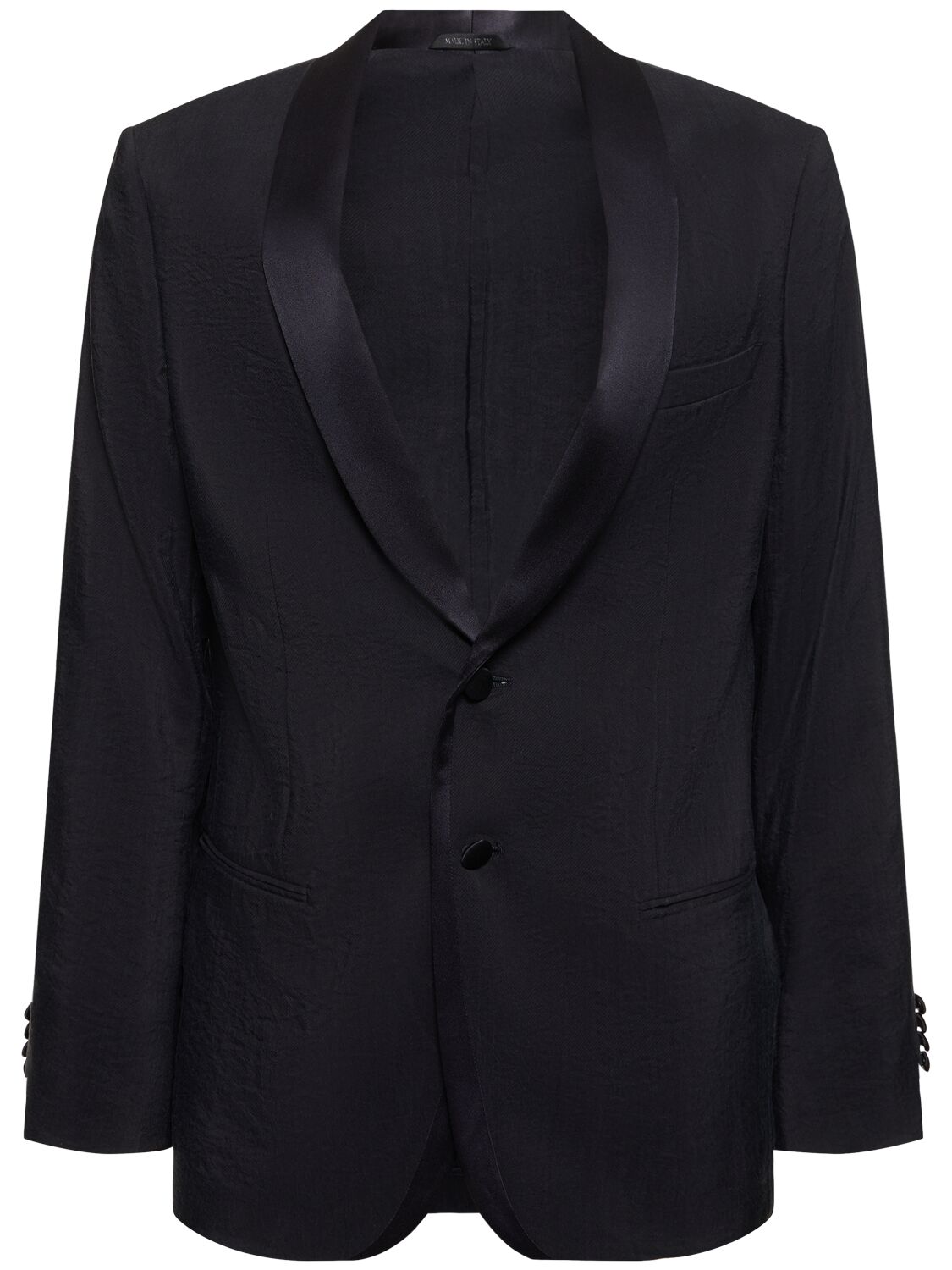 Image of Silk Blend Tuxedo Jacket