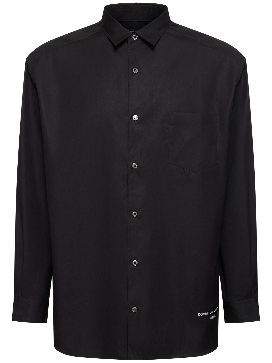 Comme Des Garçons Homme Deux Cotton Logo Shirt In Black