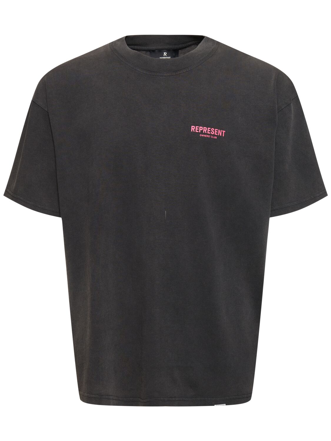 Represent Owners Club Logo Cotton T-shirt In Vintage Grey,pink