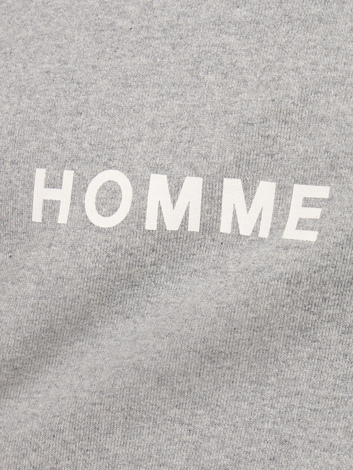 Shop Comme Des Garçons Homme Deux Printed Logo Cotton Hoodie In Grey