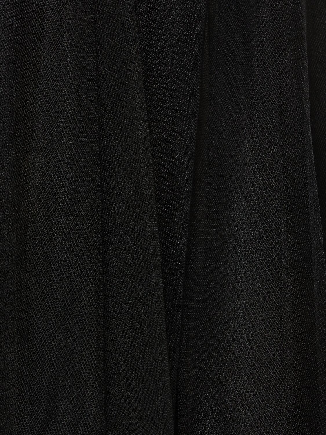 Shop Noir Kei Ninomiya Nylon Tulle & Cotton Mini Dress In Black