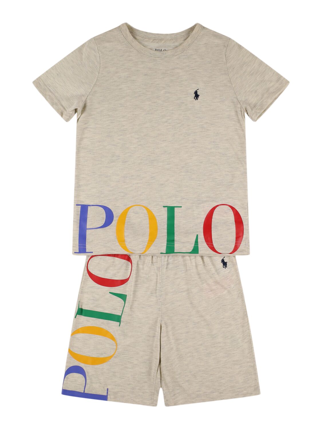 Ralph Lauren Babies' Logo Cotton Jersey T-shirt & Shorts In Neutral