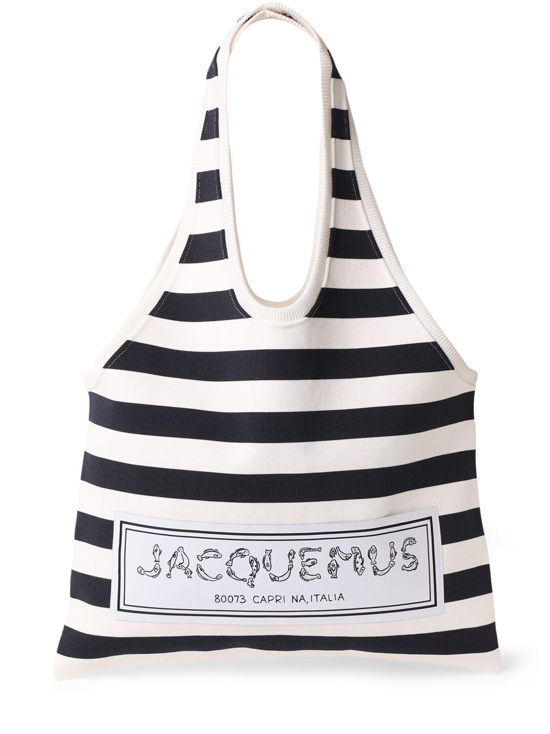 Jacquemus Le Tote Marcel Canvas Bag In Multi/navy